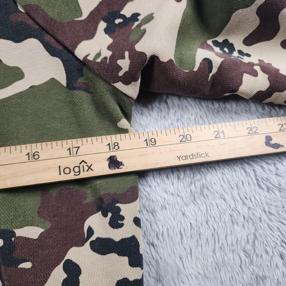 Adidas Originals Hoodie Youth Large Green Camo Trefoil Logo Pullover Fleece - Picture 6 of 11